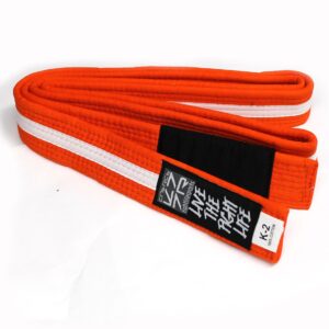 Contract Killer Kids Jiu Jitsu Orange and White Stripe Belt