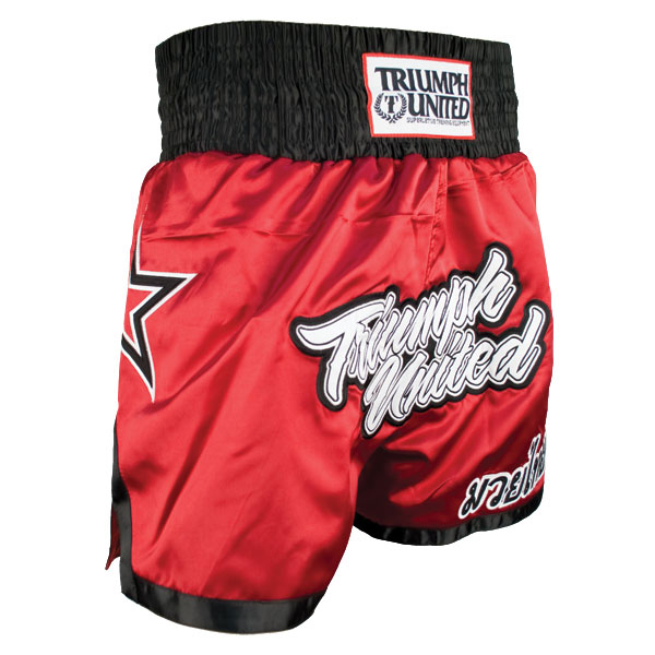Triumph United Thai Fighter Shorts - Red - Image 2
