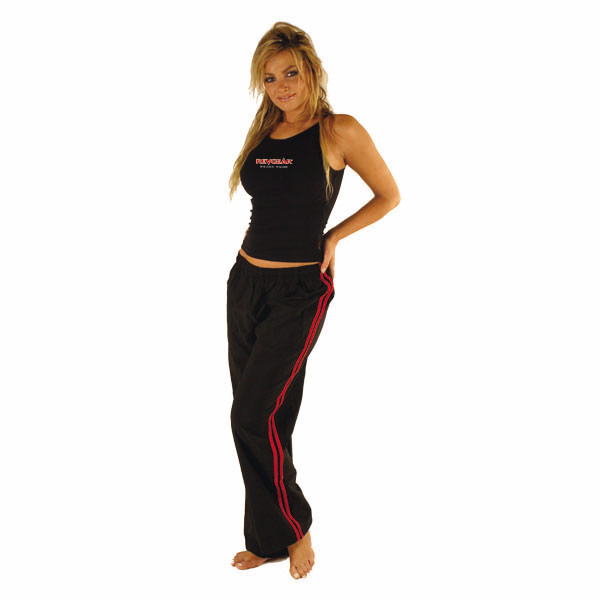 Revgear Nylon Workout Pant - Black with White Stripe - Image 3
