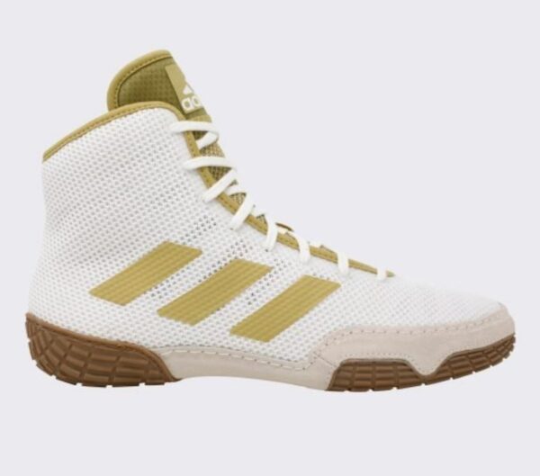 Adidas 231-Tech Fall 2.0 Youth Wrestling Shoes -White & Vegas Gold