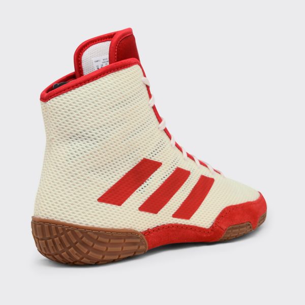 Adidas 231-Tech Fall 2.0 Youth Wrestling Shoe-White/Red - Image 4