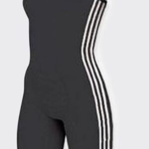 Adidas Women's Nylon Wrestling Singlet - Black with White