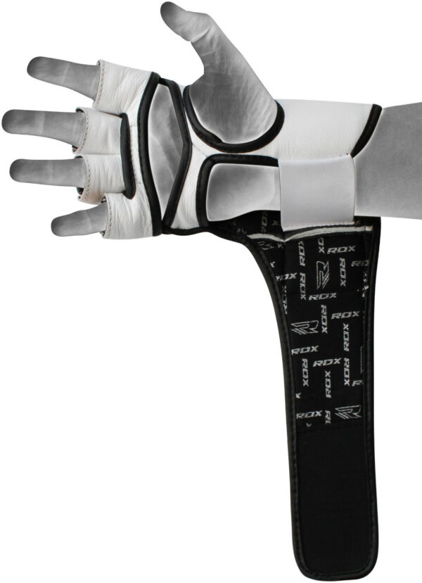 RDX Leather MMA Gloves - Blood Red and White - Image 5