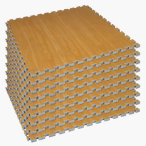 Century Wood Grain Reversible Exercise Puzzle Mat Bundle of 9