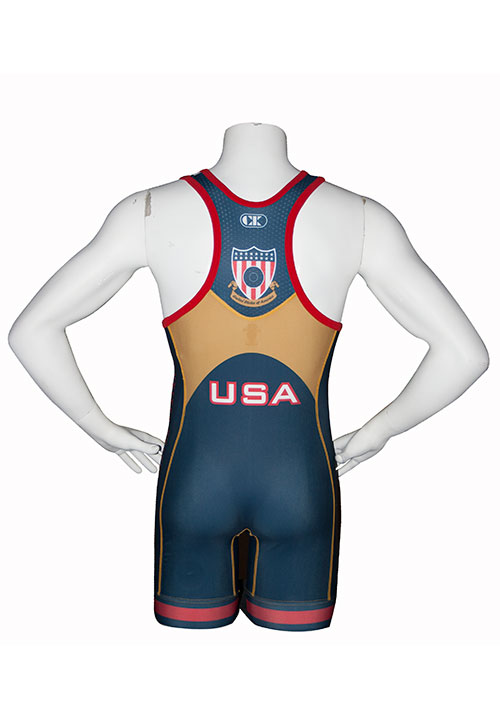 Cliff Keen Sublimated Stock USA Navy Wrestling Singlet - Image 3