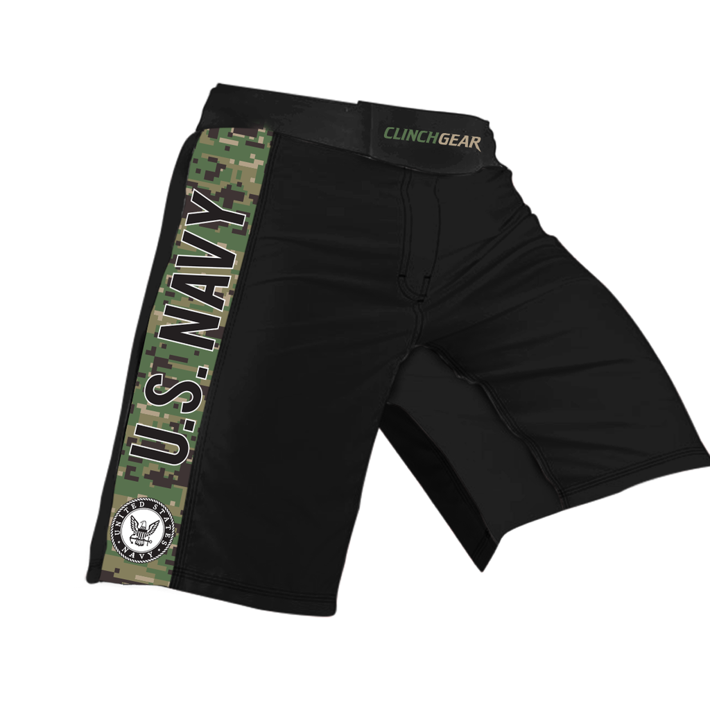 Clinch Gear Pro Series US Navy Shorts - Black/Camo - Image 3