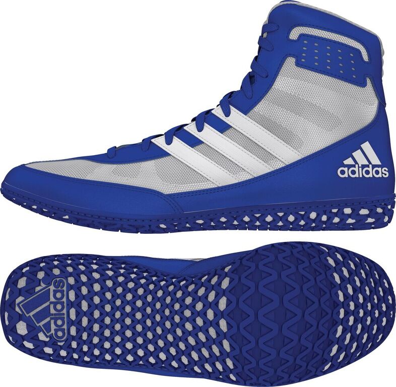 Adidas Mat Wizard Wrestling Shoe - Royal/White/Grey - Image 2