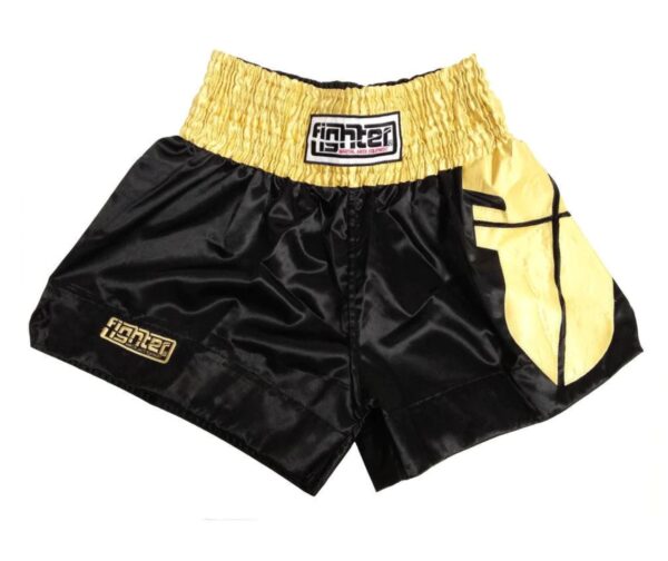Fighter Thai Shorts - Black/Gold F009