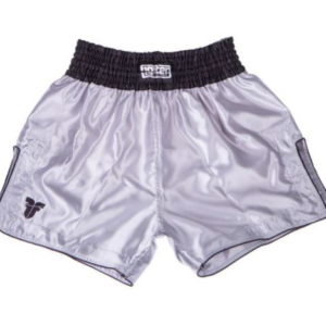 Fighter Thai Shorts Bangkok Plain - Silver/Black FP09
