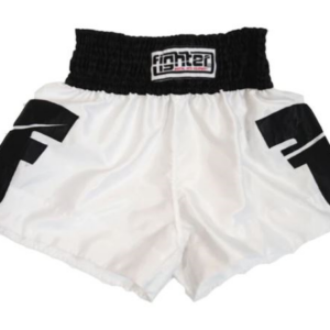 Fighter  Muay Thai Kickboxing Shorts  - White with Black