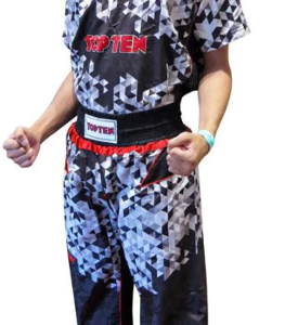 Fighter Top Ten Pixel Energy Uniform 1682-95PX Model - Black/Red/White