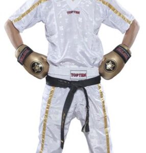 Fighter Top Ten Mesh Martial Arts Uniform - White and Gold