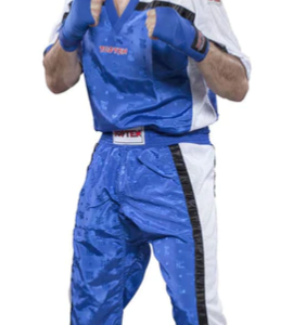 Fighter Top Ten Modern Mesh Kickboxing Uniform- Blue/White