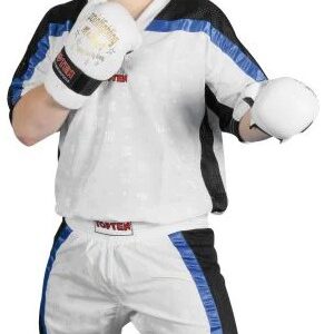 Fighter Top Ten Mesh Uniform 1605-WH-BL Model - White/Black/Blue