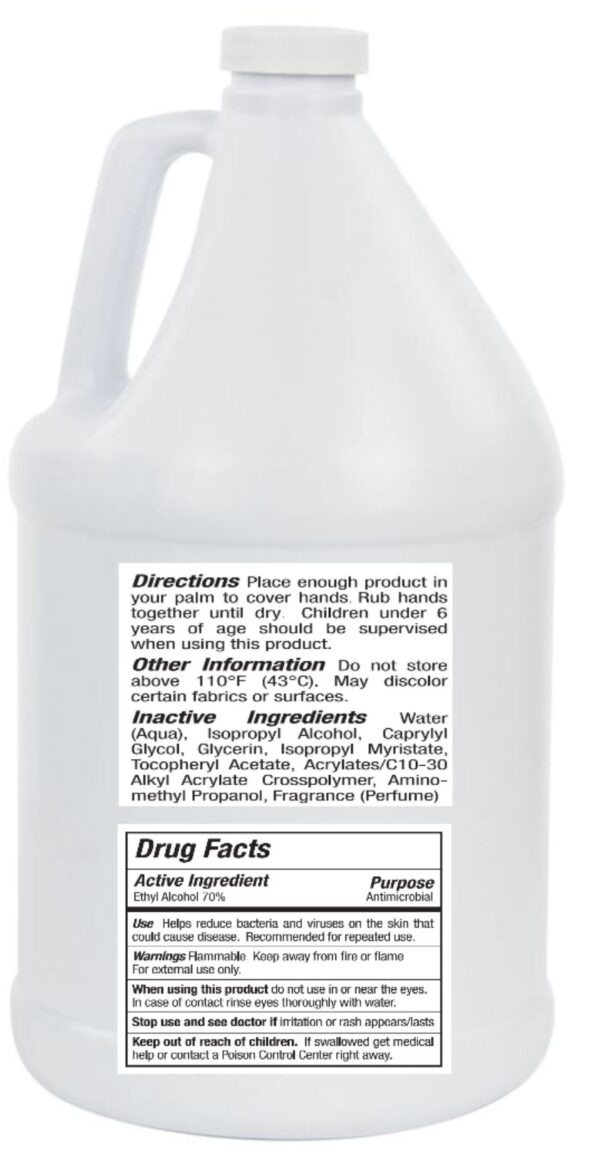Tri-Chem Antimicrobial Gel Hand Sanitizer - Case 4 -1 Gallon - Image 2