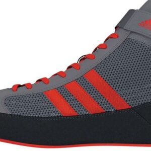 Adidas HVC II Youth Wrestling Shoe - Grey/Solar Red/Grey