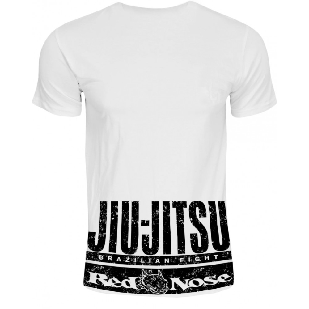 Red Nose Brazilian Jiu-Jitsu Fight T-Shirt - White - Image 2