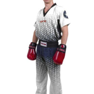 Fighter Top Graphic Uniform 16831 Model - White/Blue