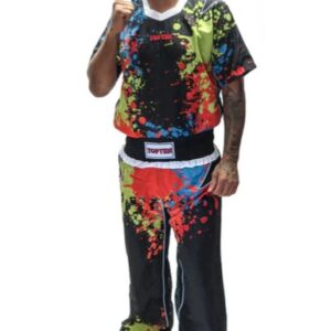 Fighter Top Ten Splash Energy Martial Arts Uniform - Black, Red and Yellow