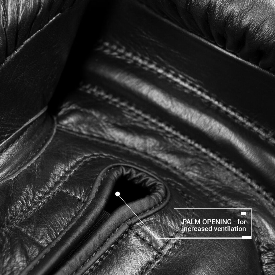 Sentinel S3 Pro Leather Gel Padded Sparring Boxing Gloves - Limited Edition - Black/Black - Image 6