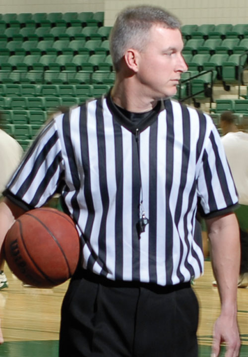 Cliff Keen Ultra-Mesh Black and White Striped Referee Shirt - Image 2