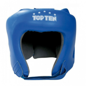 Top Ten AIBA Leather Head Guard - Blue