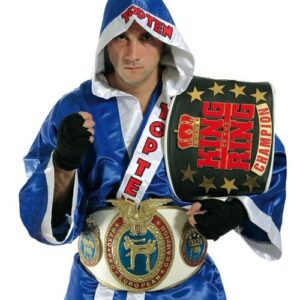 Top Ten Adult Men's and Women's Satin Polyester Boxing Robe - Blue