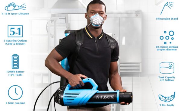 Viruserv VB Guardian 5-in-1 Backpack Electrostatic Sprayer System - Image 9