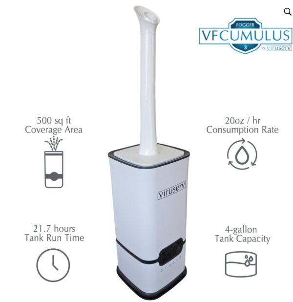 Viruserv VF Cumulus - Three Atomizer HOCL Fogger Humidifier with UV - Image 2