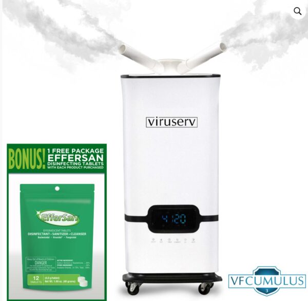 Viruserv VF Cumulus - Three Atomizer HOCL Fogger Humidifier with UV - Image 5