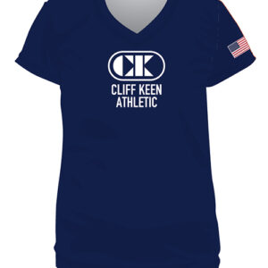 Cliff Keen Women's Sublimated V-Neck Loose Gear Shirt - Navy