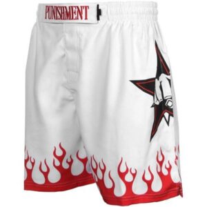 Punishment Athletics Youth White Flamed Shorts